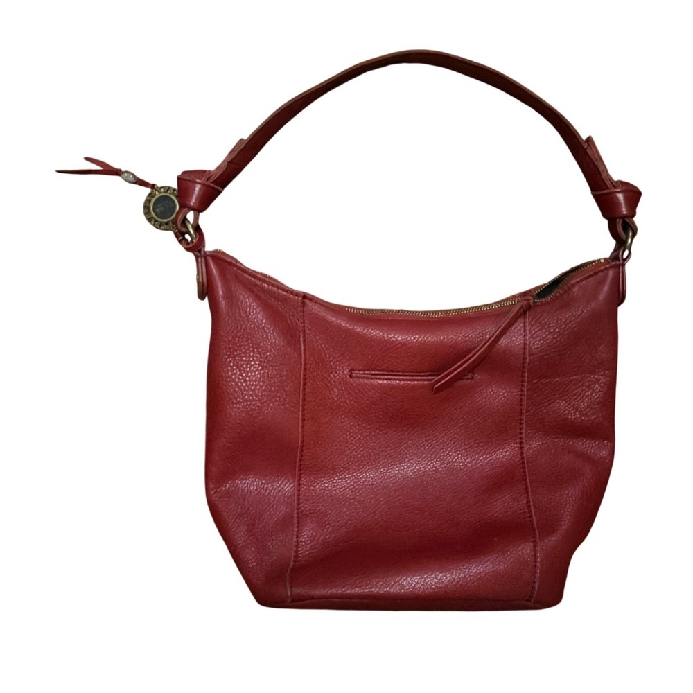VTG The Sak Sequoia Hobo Bag Soft Pebble Leather Knots Pop of Red Cherry Red Y2K - Picture 6 of 10